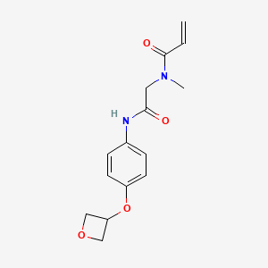 molecular formula C15H18N2O4 B2951443 N-Methyl-N-[2-[4-(oxetan-3-yloxy)anilino]-2-oxoethyl]prop-2-enamide CAS No. 2199783-48-5