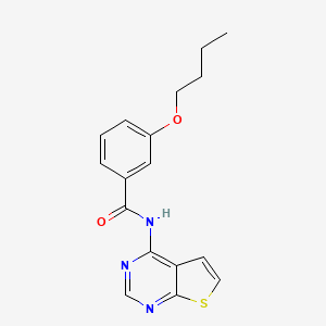molecular formula C17H17N3O2S B2951447 3-Butoxy-N-{thieno[2,3-D]pyrimidin-4-YL}benzamide CAS No. 1004053-43-3