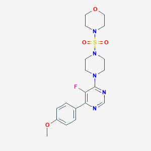 4-[4-[5-Fluoro-6-(4-methoxyphenyl)pyrimidin-4-yl]piperazin-1-yl]sulfonylmorpholine