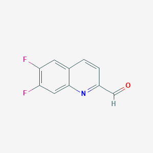 molecular formula C10H5F2NO B2951453 6,7-Difluoro-quinoline-2-carbaldehyde CAS No. 1267125-21-2