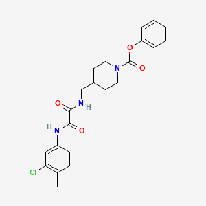 molecular formula C22H24ClN3O4 B2951455 Phenyl 4-((2-((3-chloro-4-methylphenyl)amino)-2-oxoacetamido)methyl)piperidine-1-carboxylate CAS No. 1235064-72-8