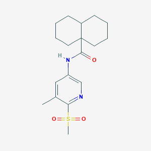 molecular formula C18H26N2O3S B2951465 N-(5-Methyl-6-methylsulfonylpyridin-3-yl)-2,3,4,5,6,7,8,8a-octahydro-1H-naphthalene-4a-carboxamide CAS No. 2445790-65-6