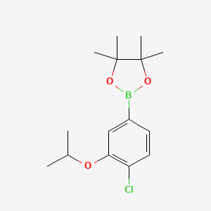 molecular formula C15H22BClO3 B2951477 2-(4-Chloro-3-isopropoxyphenyl)-4,4,5,5-tetramethyl-1,3,2-dioxaborolane CAS No. 2096998-40-0