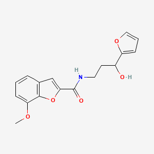 molecular formula C17H17NO5 B2951481 N-(3-(furan-2-yl)-3-hydroxypropyl)-7-methoxybenzofuran-2-carboxamide CAS No. 1421451-54-8