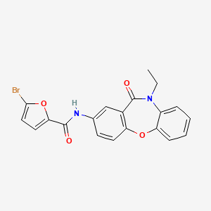 molecular formula C20H15BrN2O4 B2951485 5-bromo-N-(10-ethyl-11-oxo-10,11-dihydrodibenzo[b,f][1,4]oxazepin-2-yl)-2-furamide CAS No. 922082-02-8