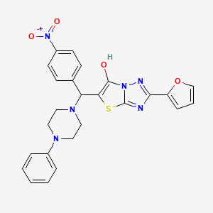 2-(Furan-2-yl)-5-((4-nitrophenyl)(4-phenylpiperazin-1-yl)methyl)thiazolo[3,2-b][1,2,4]triazol-6-ol