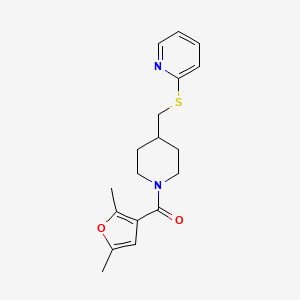 (2,5-Dimethylfuran-3-yl)(4-((pyridin-2-ylthio)methyl)piperidin-1-yl)methanone
