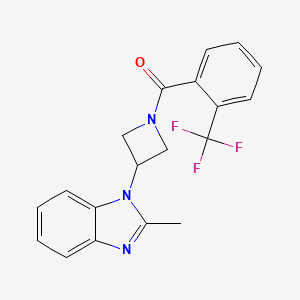 molecular formula C19H16F3N3O B2951493 [3-(2-Methylbenzimidazol-1-yl)azetidin-1-yl]-[2-(trifluoromethyl)phenyl]methanone CAS No. 2380194-69-2