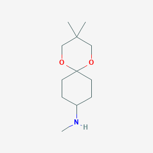 B029515 N,3,3-trimethyl-1,5-dioxaspiro[5.5]undecan-9-amine CAS No. 158747-11-6