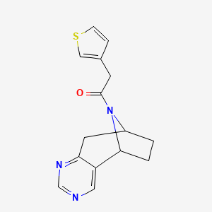 molecular formula C15H15N3OS B2951510 1-((5R,8S)-6,7,8,9-tetrahydro-5H-5,8-epiminocyclohepta[d]pyrimidin-10-yl)-2-(thiophen-3-yl)ethanone CAS No. 1904334-20-8