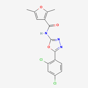 molecular formula C15H11Cl2N3O3 B2951511 N-[5-(2,4-dichlorophenyl)-1,3,4-oxadiazol-2-yl]-2,5-dimethylfuran-3-carboxamide CAS No. 1170884-60-2