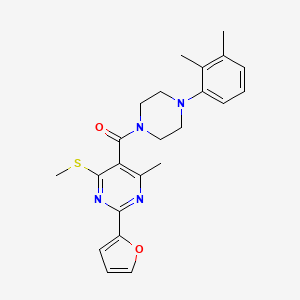 5-[4-(2,3-Dimethylphenyl)piperazine-1-carbonyl]-2-(furan-2-yl)-4-methyl-6-(methylsulfanyl)pyrimidine