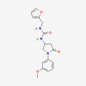molecular formula C17H19N3O4 B2951526 1-(Furan-2-ylmethyl)-3-(1-(3-methoxyphenyl)-5-oxopyrrolidin-3-yl)urea CAS No. 891096-71-2