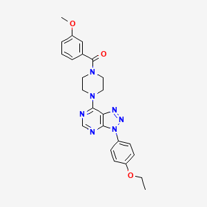 molecular formula C24H25N7O3 B2951530 (4-(3-(4-ethoxyphenyl)-3H-[1,2,3]triazolo[4,5-d]pyrimidin-7-yl)piperazin-1-yl)(3-methoxyphenyl)methanone CAS No. 920185-34-8