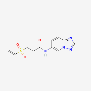 molecular formula C12H14N4O3S B2951531 3-Ethenylsulfonyl-N-(2-methyl-[1,2,4]triazolo[1,5-a]pyridin-6-yl)propanamide CAS No. 2224264-26-8
