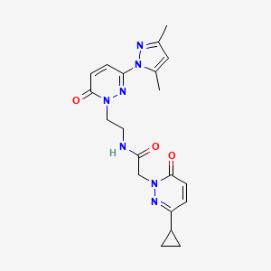 molecular formula C20H23N7O3 B2951543 2-(3-cyclopropyl-6-oxopyridazin-1(6H)-yl)-N-(2-(3-(3,5-dimethyl-1H-pyrazol-1-yl)-6-oxopyridazin-1(6H)-yl)ethyl)acetamide CAS No. 2034313-54-5