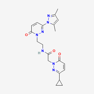 molecular formula C20H23N7O3 B2951543 2-(3-cyclopropyl-6-oxo-1,6-dihydropyridazin-1-yl)-N-{2-[3-(3,5-dimethyl-1H-pyrazol-1-yl)-6-oxo-1,6-dihydropyridazin-1-yl]ethyl}acetamide CAS No. 2034313-54-5