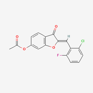 (Z)-2-(2-chloro-6-fluorobenzylidene)-3-oxo-2,3-dihydrobenzofuran-6-yl acetate