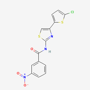 molecular formula C14H8ClN3O3S2 B2951549 N-[4-(5-chlorothiophen-2-yl)-1,3-thiazol-2-yl]-3-nitrobenzamide CAS No. 325986-60-5