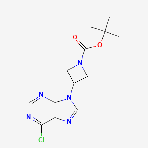 molecular formula C13H16ClN5O2 B2951551 tert-Butyl 3-(6-chloro-9H-purin-9-yl)azetidine-1-carboxylate CAS No. 2137735-36-3