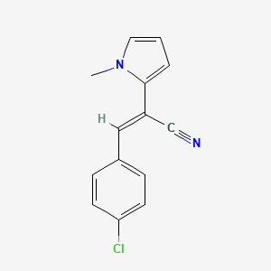 molecular formula C14H11ClN2 B2951559 3-(4-chlorophenyl)-2-(1-methyl-1H-pyrrol-2-yl)acrylonitrile CAS No. 339009-43-7