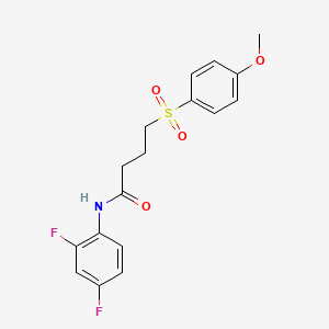 molecular formula C17H17F2NO4S B2951597 N-(2,4-difluorophenyl)-4-((4-methoxyphenyl)sulfonyl)butanamide CAS No. 923065-44-5