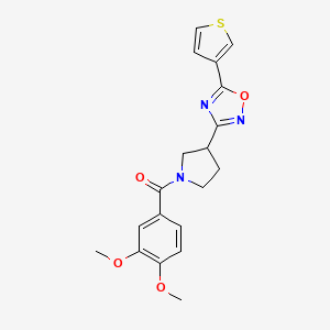 (3,4-Dimethoxyphenyl)(3-(5-(thiophen-3-yl)-1,2,4-oxadiazol-3-yl)pyrrolidin-1-yl)methanone