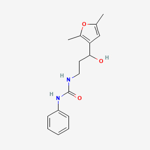 molecular formula C16H20N2O3 B2951618 1-(3-(2,5-Dimethylfuran-3-yl)-3-hydroxypropyl)-3-phenylurea CAS No. 1421497-88-2