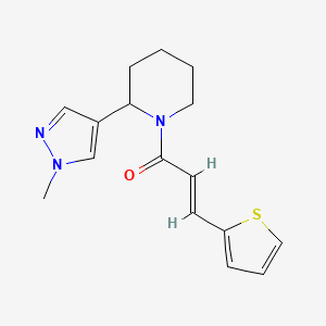 molecular formula C16H19N3OS B2951628 (2E)-1-[2-(1-methyl-1H-pyrazol-4-yl)piperidin-1-yl]-3-(thiophen-2-yl)prop-2-en-1-one CAS No. 2097941-37-0
