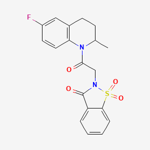 molecular formula C19H17FN2O4S B2951632 2-(2-(6-fluoro-2-methyl-3,4-dihydroquinolin-1(2H)-yl)-2-oxoethyl)benzo[d]isothiazol-3(2H)-one 1,1-dioxide CAS No. 899756-90-2