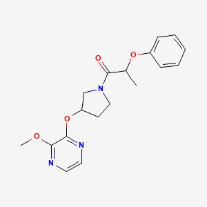 molecular formula C18H21N3O4 B2951644 1-(3-((3-Methoxypyrazin-2-yl)oxy)pyrrolidin-1-yl)-2-phenoxypropan-1-one CAS No. 2034398-58-6