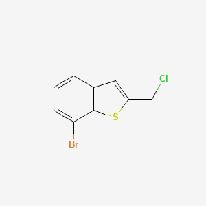 molecular formula C9H6BrClS B2951648 7-Bromo-2-(chloromethyl)-1-benzothiophene CAS No. 1956376-38-7
