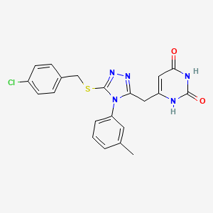 6-((5-((4-chlorobenzyl)thio)-4-(m-tolyl)-4H-1,2,4-triazol-3-yl)methyl)pyrimidine-2,4(1H,3H)-dione