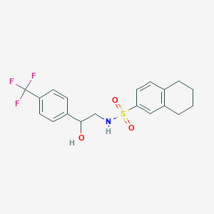 molecular formula C19H20F3NO3S B2951653 N-(2-hydroxy-2-(4-(trifluoromethyl)phenyl)ethyl)-5,6,7,8-tetrahydronaphthalene-2-sulfonamide CAS No. 1351606-87-5