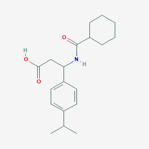 molecular formula C19H27NO3 B2951654 3-[(Cyclohexylcarbonyl)amino]-3-(4-isopropylphenyl)propanoic acid CAS No. 861207-57-0