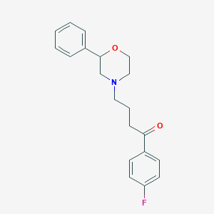 molecular formula C20H22FNO2 B295166 1-(4-Fluorophenyl)-4-(2-phenylmorpholin-4-yl)butan-1-one 