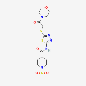 1-(methylsulfonyl)-N-(5-((2-morpholino-2-oxoethyl)thio)-1,3,4-thiadiazol-2-yl)piperidine-4-carboxamide