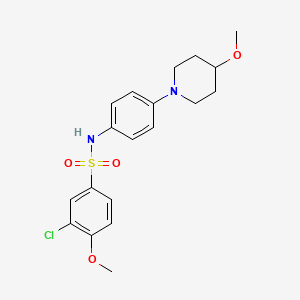 molecular formula C19H23ClN2O4S B2951676 3-chloro-4-methoxy-N-(4-(4-methoxypiperidin-1-yl)phenyl)benzenesulfonamide CAS No. 1797856-59-7