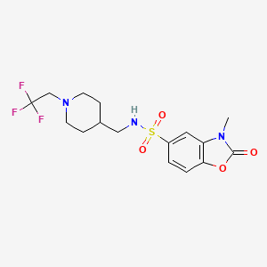 3-Methyl-2-oxo-N-[[1-(2,2,2-trifluoroethyl)piperidin-4-yl]methyl]-1,3-benzoxazole-5-sulfonamide