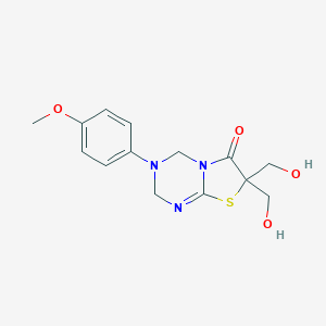 molecular formula C14H17N3O4S B295168 7,7-bis(hydroxymethyl)-3-(4-methoxyphenyl)-3,4-dihydro-2H-[1,3]thiazolo[3,2-a][1,3,5]triazin-6(7H)-one 