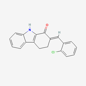 molecular formula C19H14ClNO B2951680 (2E)-2-[(2-chlorophenyl)methylidene]-4,9-dihydro-3H-carbazol-1-one CAS No. 866138-45-6