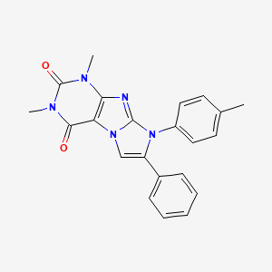 molecular formula C22H19N5O2 B2951686 1,3-dimethyl-7-phenyl-8-(p-tolyl)-1H-imidazo[2,1-f]purine-2,4(3H,8H)-dione CAS No. 31581-67-6