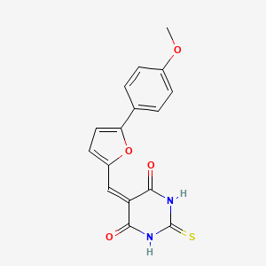 molecular formula C16H12N2O4S B2951689 5-((5-(4-methoxyphenyl)furan-2-yl)methylene)-2-thioxodihydropyrimidine-4,6(1H,5H)-dione CAS No. 329795-36-0