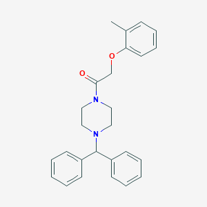 molecular formula C26H28N2O2 B295169 2-(4-Benzhydryl-1-piperazinyl)-2-oxoethyl 2-methylphenyl ether 