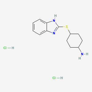 molecular formula C13H19Cl2N3S B2951695 4-(1H-Benzimidazol-2-ylsulfanyl)cyclohexan-1-amine;dihydrochloride CAS No. 2171206-04-3