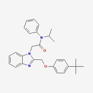 molecular formula C29H33N3O2 B2951703 2-(2-((4-(tert-butyl)phenoxy)methyl)-1H-benzo[d]imidazol-1-yl)-N-isopropyl-N-phenylacetamide CAS No. 638140-28-0