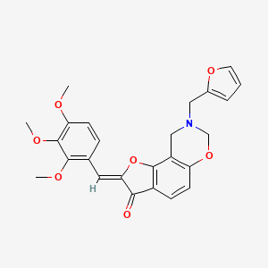 molecular formula C25H23NO7 B2951707 (Z)-8-(furan-2-ylmethyl)-2-(2,3,4-trimethoxybenzylidene)-8,9-dihydro-2H-benzofuro[7,6-e][1,3]oxazin-3(7H)-one CAS No. 951961-79-8