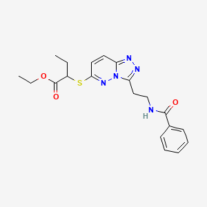 molecular formula C20H23N5O3S B2951710 Ethyl 2-((3-(2-benzamidoethyl)-[1,2,4]triazolo[4,3-b]pyridazin-6-yl)thio)butanoate CAS No. 872994-47-3