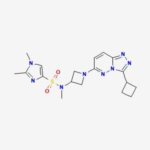 molecular formula C18H24N8O2S B2951714 N-(1-{3-cyclobutyl-[1,2,4]triazolo[4,3-b]pyridazin-6-yl}azetidin-3-yl)-N,1,2-trimethyl-1H-imidazole-4-sulfonamide CAS No. 2200115-65-5