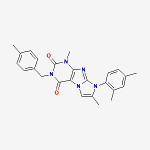 molecular formula C25H25N5O2 B2951717 8-(2,4-dimethylphenyl)-1,7-dimethyl-3-(4-methylbenzyl)-1H-imidazo[2,1-f]purine-2,4(3H,8H)-dione CAS No. 922457-13-4
